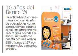 10 años del Banco W.