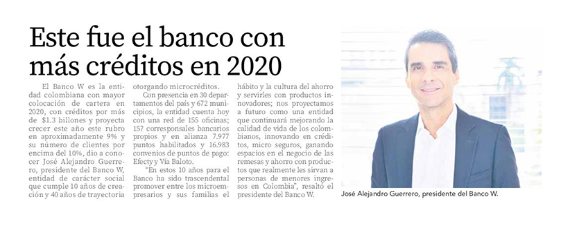 Este fue el banco con más créditos en 2020.