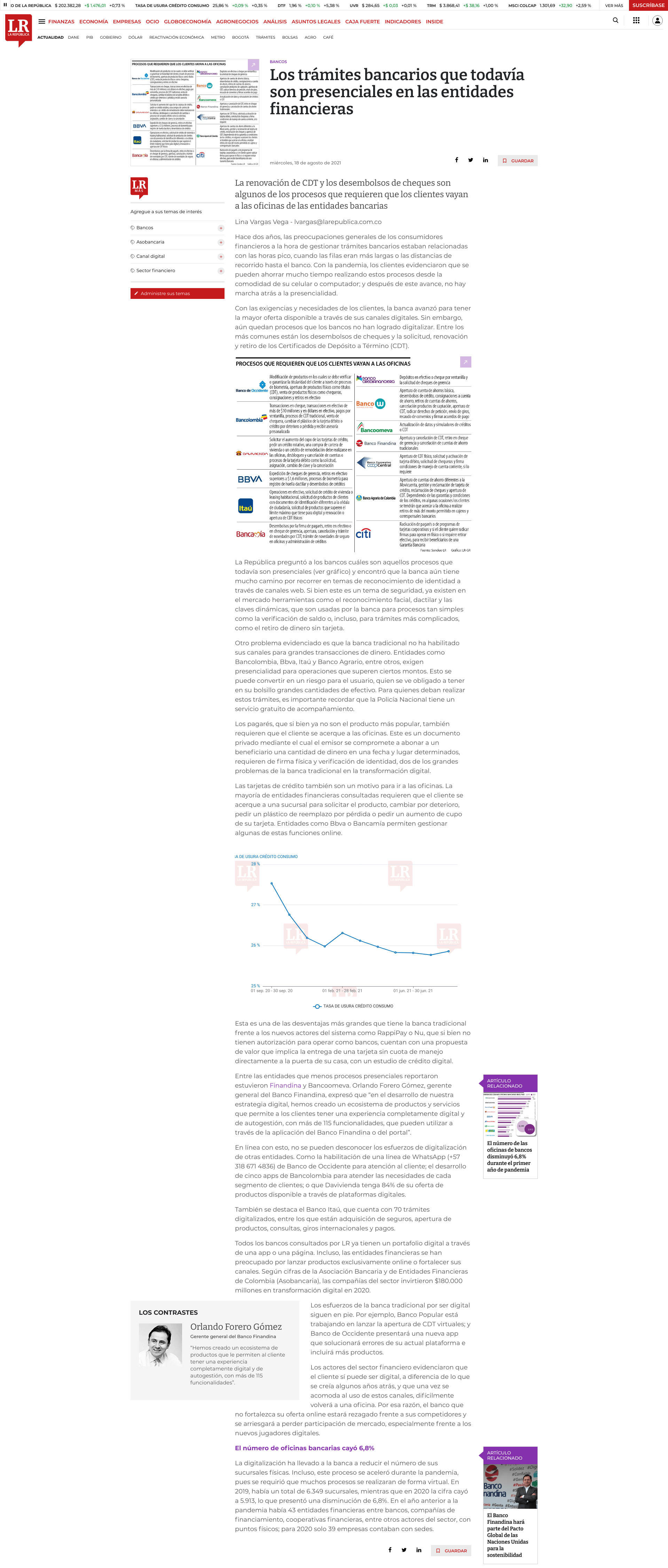 Los trámites bancarios que todavía son presenciales en las entidades financieras.